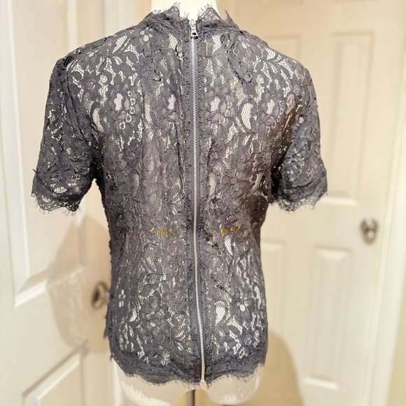 Anne Klein Charcoal Lace Blouse - Picture 3 of 5
